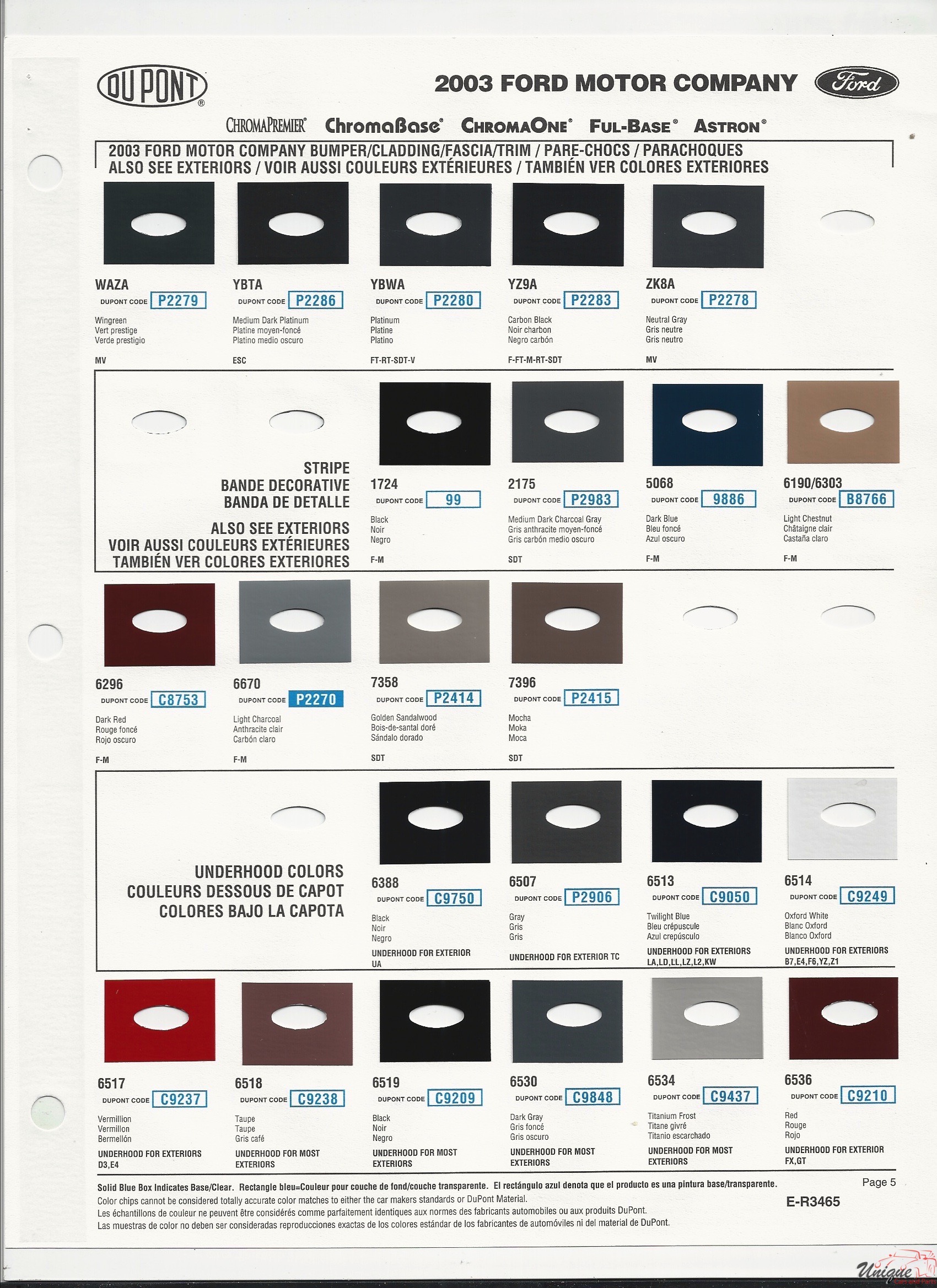 2003 Ford-4 Paint Charts